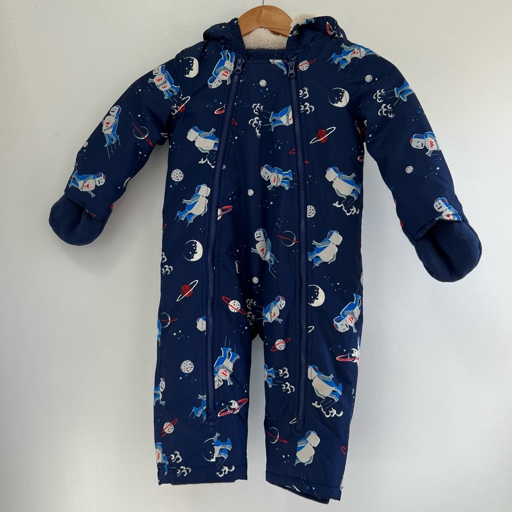 Baby Boden snow suit size 18-24 months 92 cm robot blue